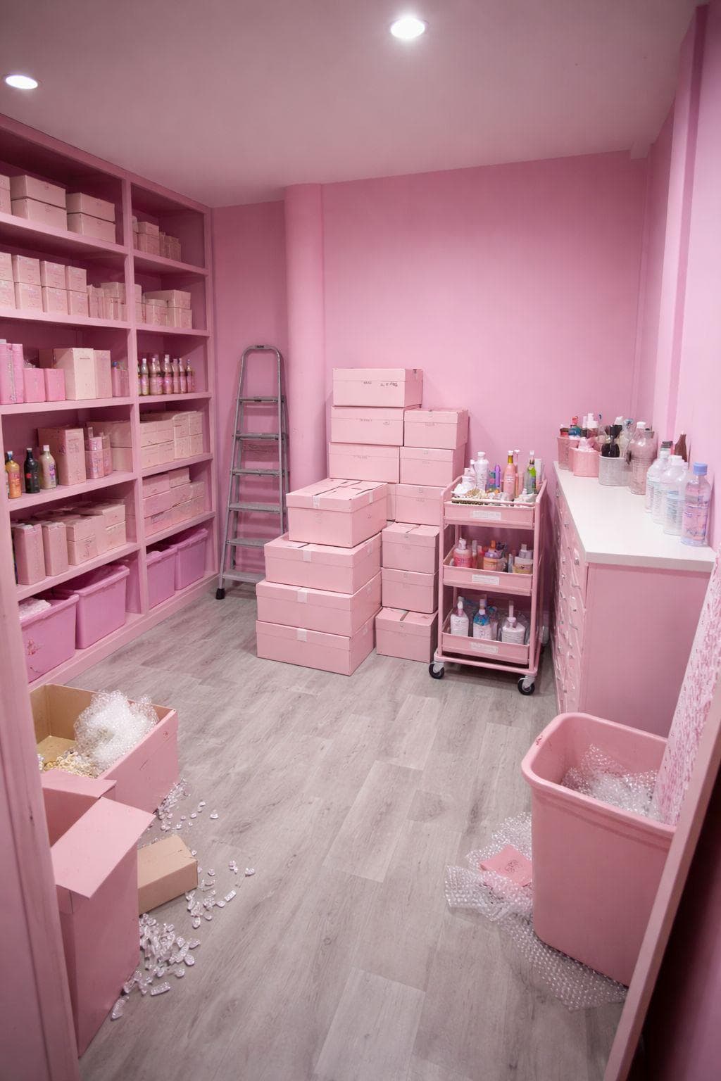 The pink stock room