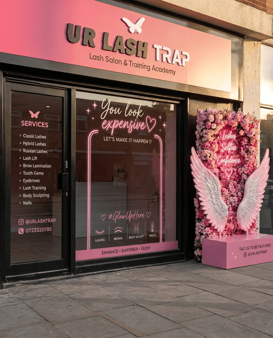 UR LASH TRAP storefront, London